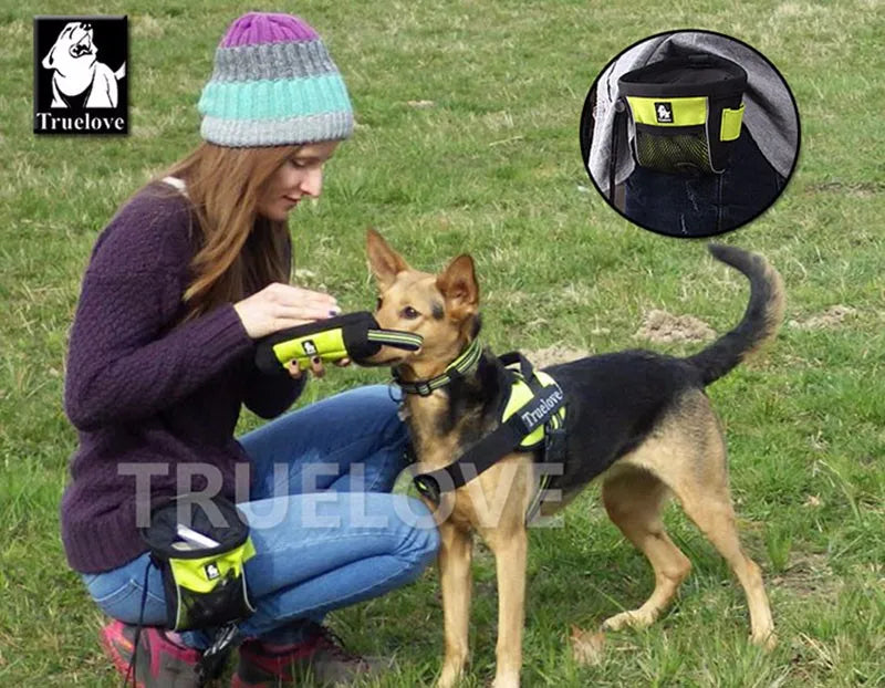 Truelove – sac de voyage Portable pour chien, sac de friandises réfléchissant pour entraînement des animaux de compagnie, pochette à clipser, sac de ceinture de rangement facile, distributeur de sacs de merde