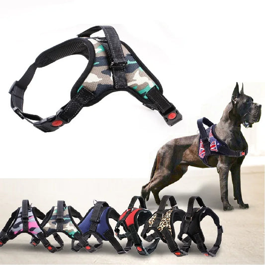 Harnais en Nylon robuste pour chien, collier réglable rembourré, Extra Large, moyen et petit chien, gilet, produits pour grands chiens Husky