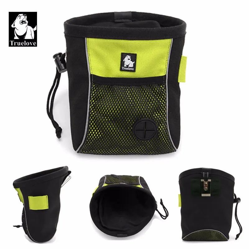 Truelove – sac de voyage Portable pour chien, sac de friandises réfléchissant pour entraînement des animaux de compagnie, pochette à clipser, sac de ceinture de rangement facile, distributeur de sacs de merde