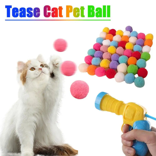 Jouet d'entraînement de lancement coule pour animaux de compagnie, mini odorde tir créatif pour chaton, jeux commandés, balle en peluche pour chat, fournitures pour animaux de compagnie
