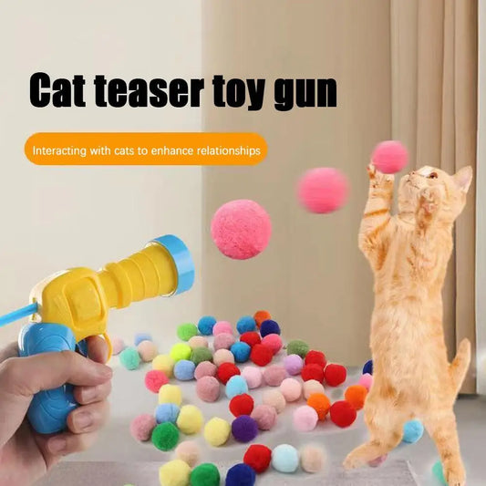Jouet d'entraînement de lancement coule pour animaux de compagnie, mini odorde tir créatif pour chaton, jeux commandés, balle en peluche pour chat, fournitures pour animaux de compagnie